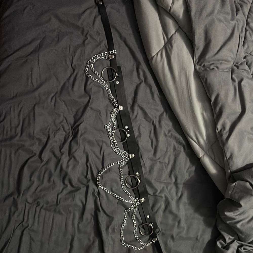 Black Belt with Silver Chains